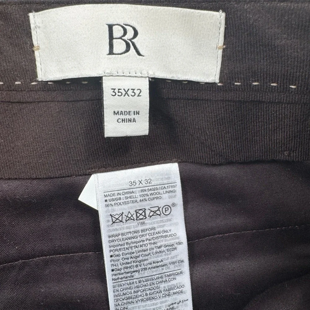 Banana Republic Vitale Barberis Canonico Wool Dress Pants Mens 35x30 Gray Slim